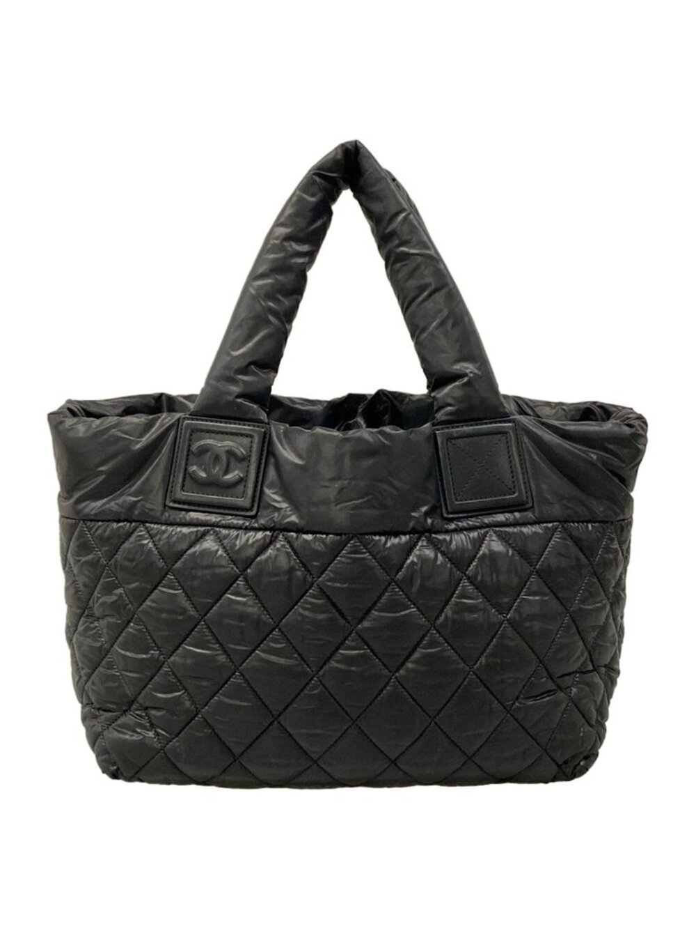 Chanel Tote Coco Cocoon PM Black CC Logo Leather - Picture 3 of 15